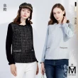 【MYVEGA 麥雪爾】MA小香風異材質拼接雪紡袖上衣-多款任選(小香風/雪紡上衣/長袖上衣)