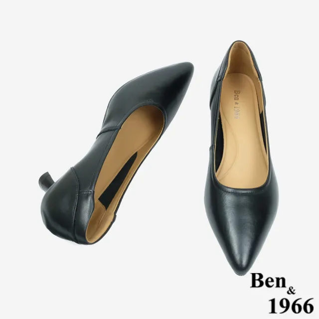 【Ben&1966】質感牛皮氣質尖頭跟鞋-24610