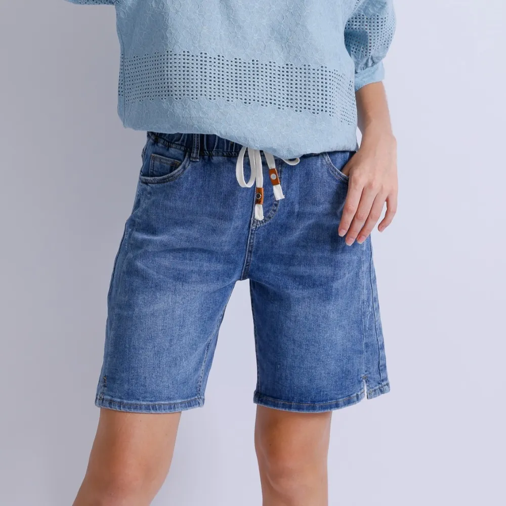 【SuperWands】高磅棉質激瘦丹寧短褲