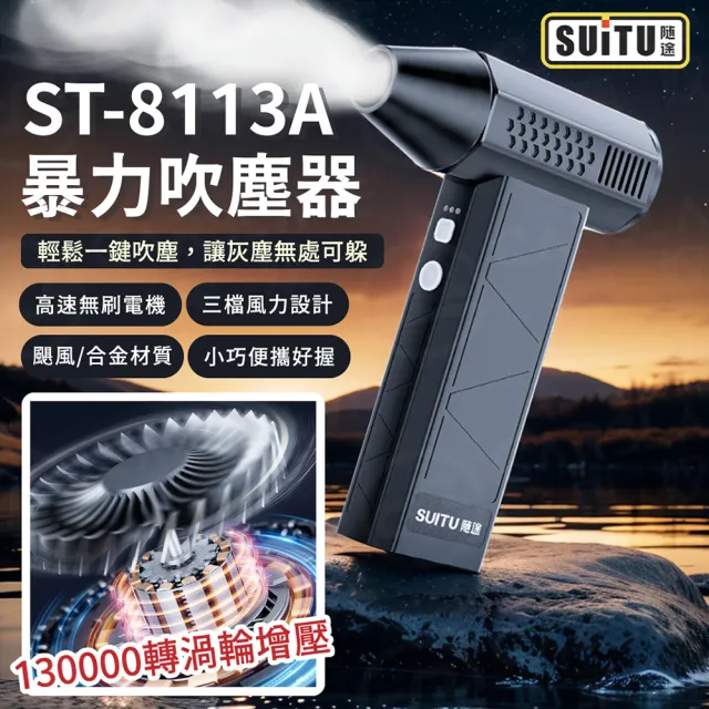 【SUiTU】暴力吹塵器 隨途品牌 ST-8113(type-c充電 強勁款 颶風吹塵器)