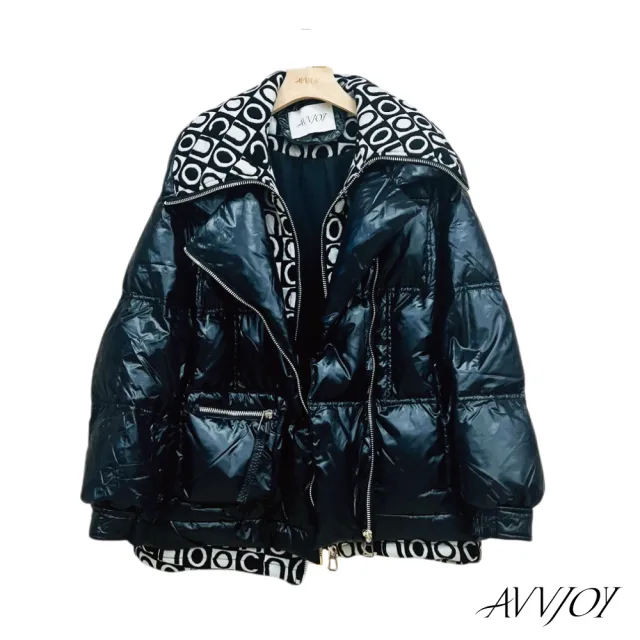 【AVVJOY 艾薇卓爾】假兩件羽絨外套(夾克 大衣 外套 羽絨 羽絨外套 長版外套 羽絨大衣 CLA0421OW)