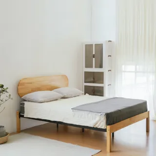 【RICHOME】歐佛5呎雙人床架(實木雙人床架 鐵床架 實木床 床頭板 BE282+BE284)