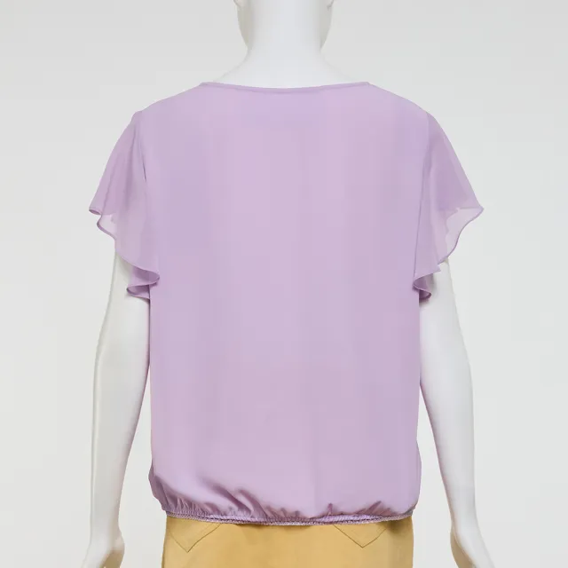 【ILEY 伊蕾】柔美垂墜造型雪紡上衣(紫；M-XL；1252181035)