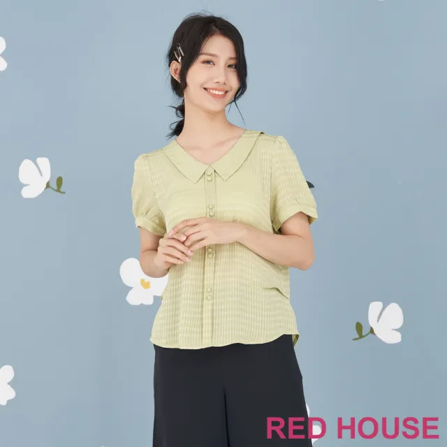 【RED HOUSE 蕾赫斯】俏麗彼得潘領襯衫上衣(共2色)
