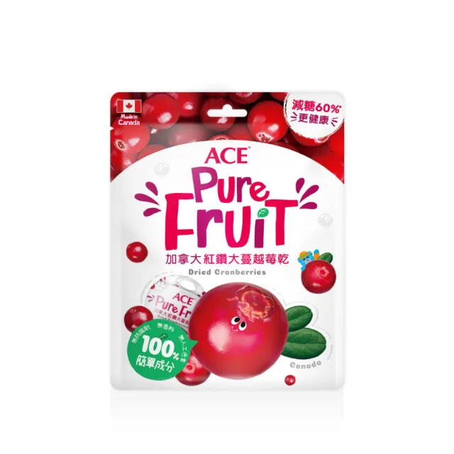 【ACE】加拿大紅鑽大蔓越莓乾110g(買一送一)