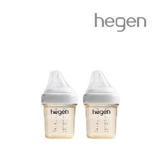 【hegen 總代理】PCTO™ 金色奇蹟PPSU多功能方圓型寬口奶瓶 150ml 雙瓶組(象牙白)