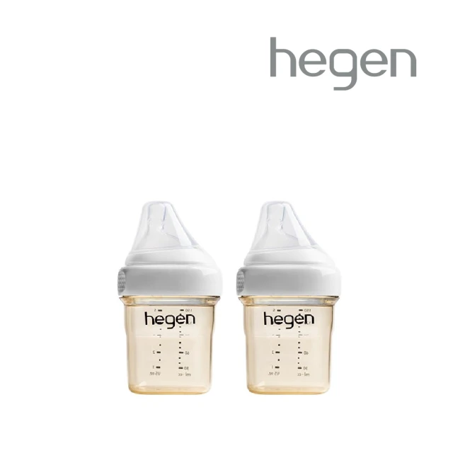【hegen 總代理】PCTO™ 金色奇蹟PPSU多功能方圓型寬口奶瓶 150ml 雙瓶組(象牙白)