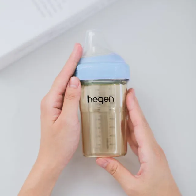 【hegen】總代理｜PCTO™金色奇蹟PPSU多功能方圓型寬口奶瓶 150ml 雙瓶組(象牙白)