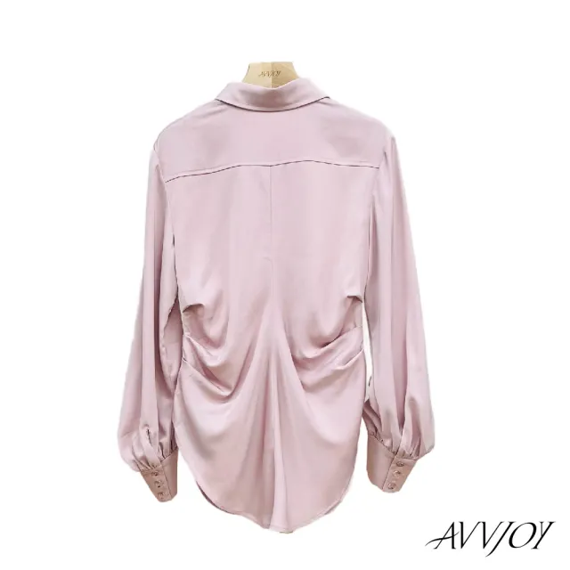 【AVVJOY 艾薇卓爾】抽褶襯衫(襯 上衣 長袖 襯衫 學生風 襯衫女 長袖襯衫 CLA0427TP)