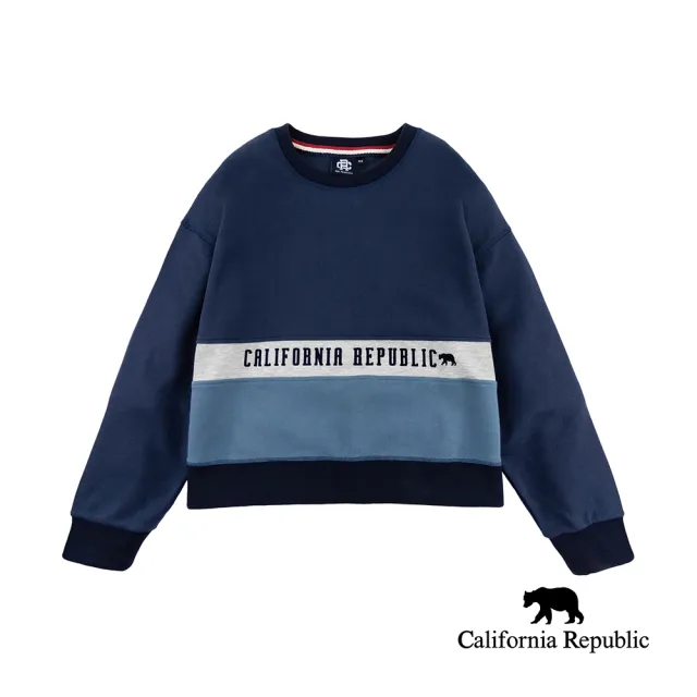 【California Republic】色塊拼接落肩短版大學TEE(女版)