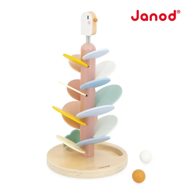 【Janod】北歐簡約木玩-滑落葉子的雨滴|音樂玩具 幼兒玩具 滾球玩具 觀察力 聽覺感知