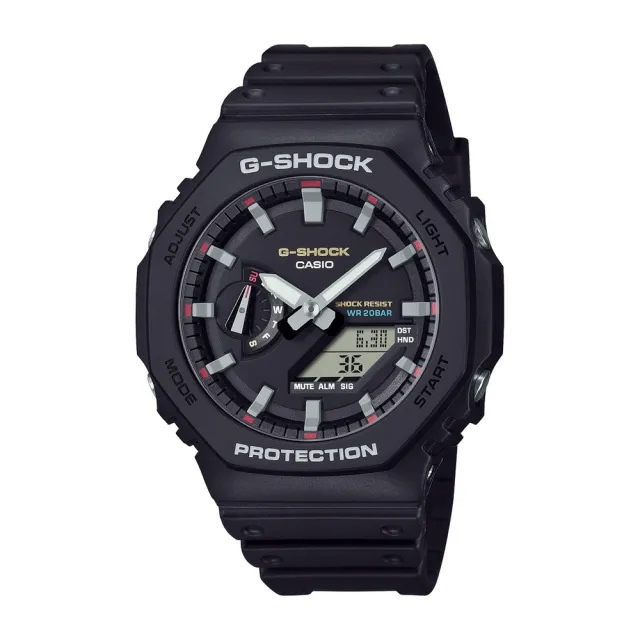 【CASIO 卡西歐】G-SHOCK 強悍耐衝擊 八角形錶殼手錶 電子錶- _42.8mm(GA-2100RL-1A)
