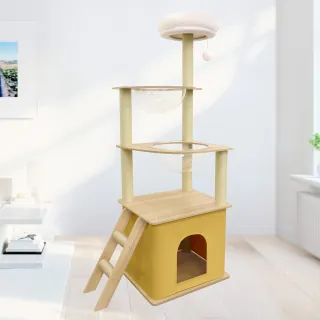 【貓本屋】簡約款 雙太空艙帳篷貓屋貓跳台(135cm)