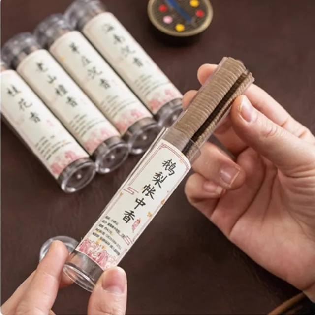 【八方開運】香雅醇厚無黏粉小盤香五罐/入 隨機出貨(贈小仙鶴香爐*1)