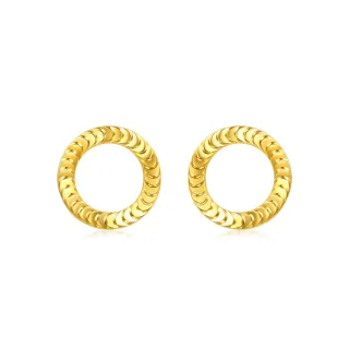 【點睛品】立體幾何 黃金耳環(一對)