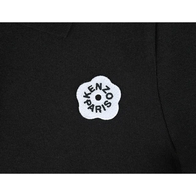 【KENZO】KENZO Boke Flower 2.0海棠花刺繡布章棉質Polo連身裙(黑/女款)