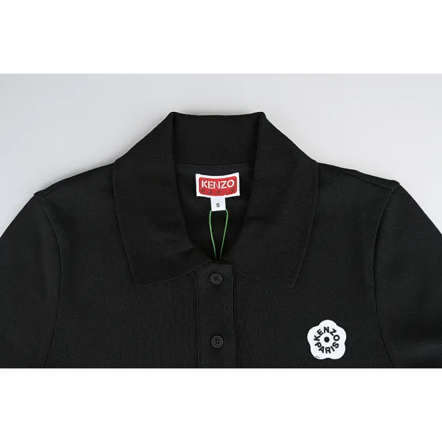 【KENZO】KENZO Boke Flower 2.0海棠花刺繡布章棉質Polo連身裙(黑/女款)
