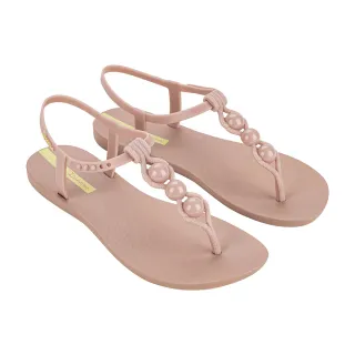 【IPANEMA】編織線條珠飾人字涼拖鞋(粉色)