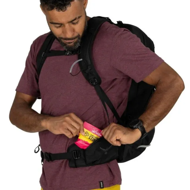 【Osprey】雙11 ☆新改款☆ Talon 22 輕量化登山背包 男 黑煤灰色(輕量旅行後背包 快速移動單車
