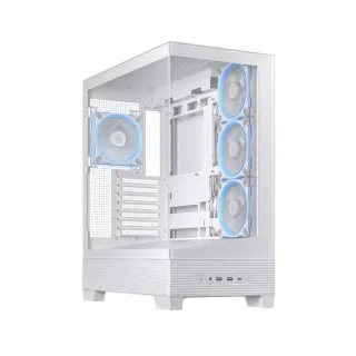 【ASUS 華碩】A31 PLUS 中塔電腦機殼 全景玻璃 白色(A31-PLUS-W)