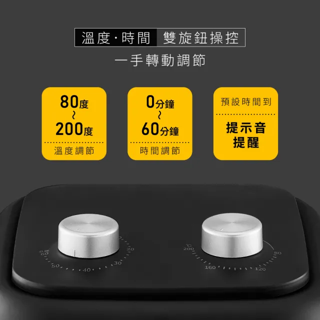 【KINYO】6.5L 可視玻璃旋鈕氣炸鍋(附食譜.氣炸烘焙紙)