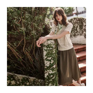 【Diffa】貼袋鬆緊腰設計褲裙-女