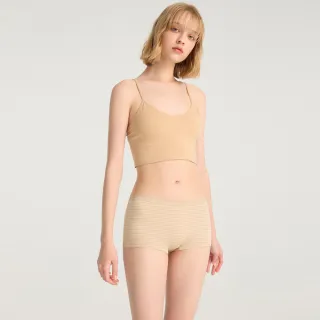 【Anden Hud】溫暖日常．中腰平口內褲(芝麻棕-白條紋)