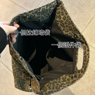 【LEESA】雙11 包包\手提包\單肩包\豹紋帆布包\大容量包包\斜背包\豹紋包包\帆布包\水桶包\生日