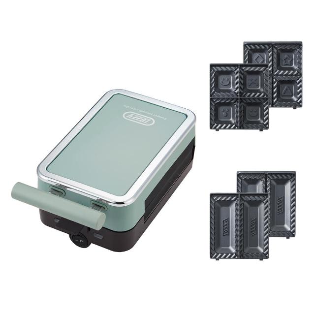 【TOFFY】Quarter 熱壓三明治鬆餅機(K-HS6 兩種烤盤 烤盤可拆)