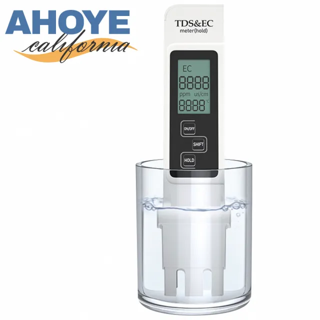 【AHOYE】3in1高精度TDS水質檢測筆 TDS+電導率+溫度(溫度計)