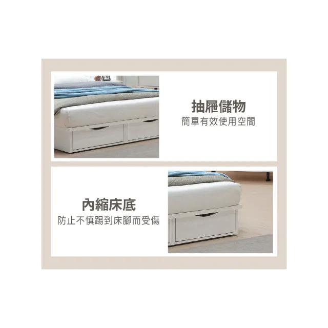 【ASSARI】雙人5尺凱麗收納房間組 床片+抽屜床底