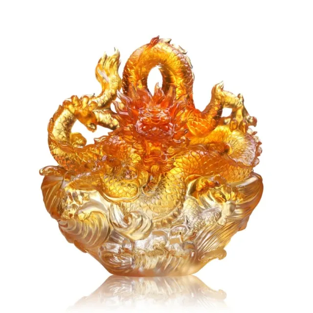 【琉璃工房】祥龍錦簇  入厝禮退休禮物(結婚禮物/入厝禮/琉璃/禮物/水晶/藝術品/擺飾/禮贈/企業)