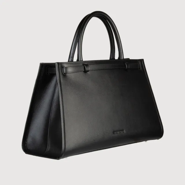 【BRAUN BUFFEL 德國小金牛】尤妮爾 公事包-黑色(BF867-65-BK) 女包送禮推薦