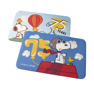 【SNOOPY 史努比】75週年吸水皮革高質感踏墊-單件含運(科技吸水皮革 吸水止滑 二款選)