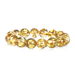 【開運方程式】6A黃金鈦晶手珠12.5mm(6A19一物一拍收藏款水晶)