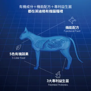 【INDIGO英迪格】機能有機貓糧2kg(添加專利益生菌、機能配方、有機成分)