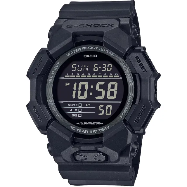 【CASIO 卡西歐】G-SHOCK 10年電力 大螢幕電子錶 學生錶 送禮 禮物 推薦(GD-010-1A1)