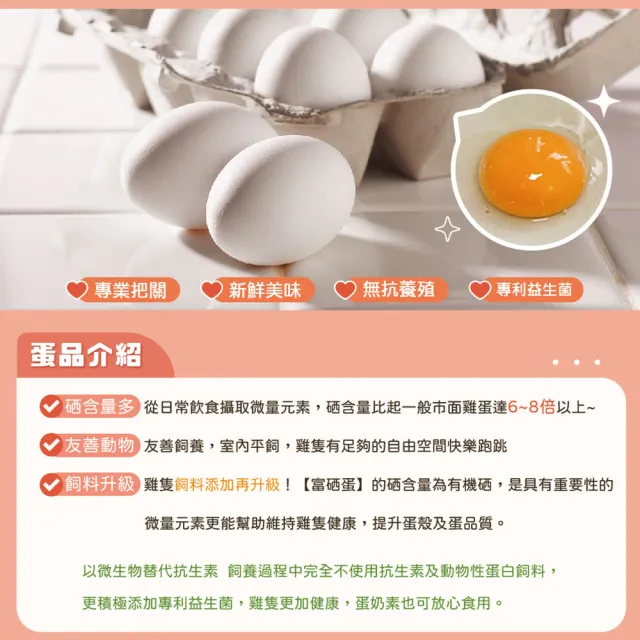【咱兜ㄟ養雞場】富硒蛋/白殼/10入x10盒團購箱(添加專利益生菌 硒含量豐富/雞蛋/平飼)