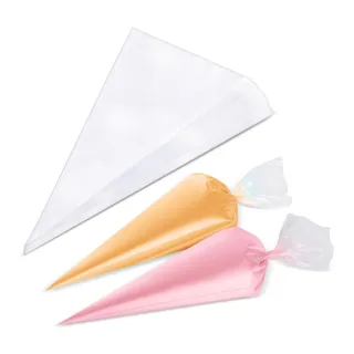 【AHOYE】9吋加厚耐熱透明擠花袋 100入裝(三角袋 奶油袋 烘焙裝飾)