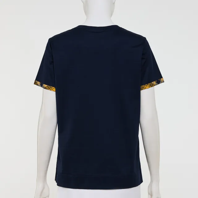 【ILEY 伊蕾】縲縈絲光棉休閒印花T恤(深藍；M-2L；1252181216)