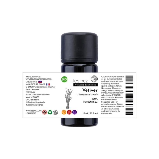 【Les nez 香鼻子】天然單方岩蘭草純精油 10ML(天然芳療等級)