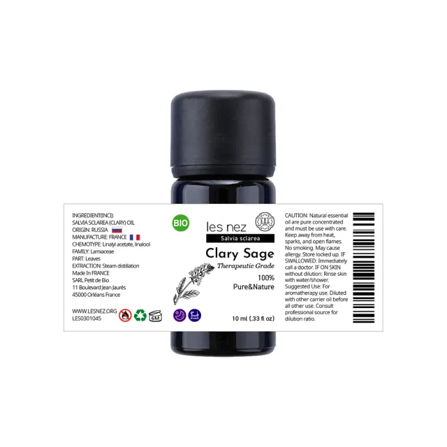 【Les nez 香鼻子】天然單方快樂鼠尾草精油 10ML(天然芳療等級)