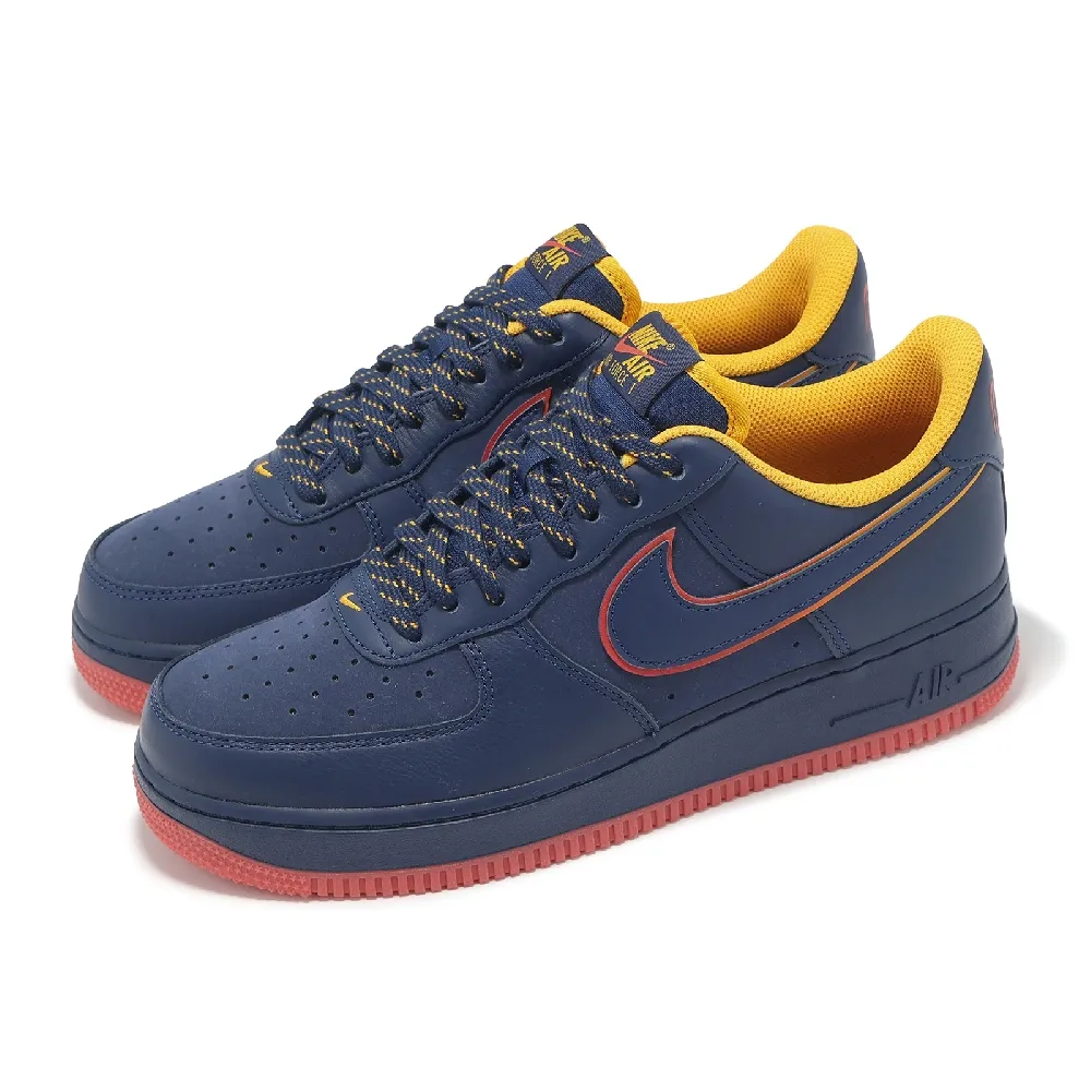 【NIKE 耐吉】休閒鞋 Air Force 1 07 LV8 Retro Pack 深藍 紅 黃 男鞋 AF1(HV5752-410)