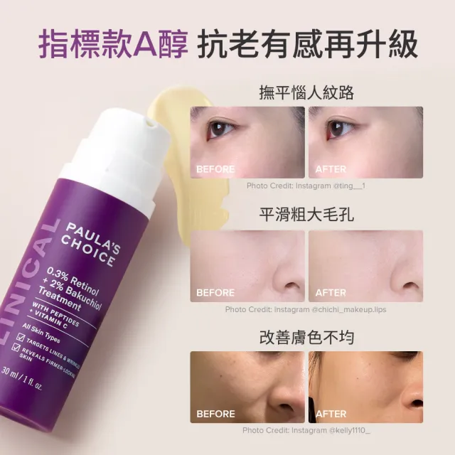 【Paulas Choice 寶拉珍選】0.3%A醇+2%補骨脂酚精華乳30ml