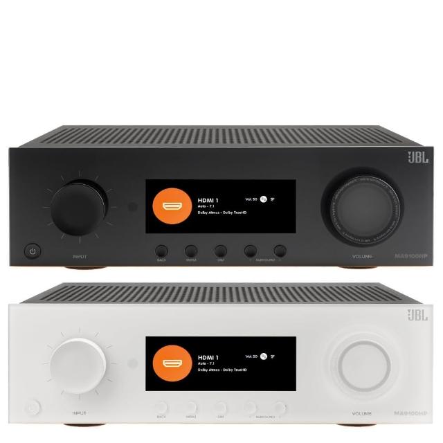JBL MA9100HP 專業9.2聲道家庭劇院擴大機，支援WiFi與藍芽無線連線，提供沉浸式環繞音效體驗。尺寸135x432x396.4mm，重量7.6kg，中國原產，110V電源供應，1年保固。顏色選擇黑色系或白色系，NCC認證CCAH24Y10460T9，BSMI許可R63234。完美適閤家庭娛樂，提升您的音響系統。
