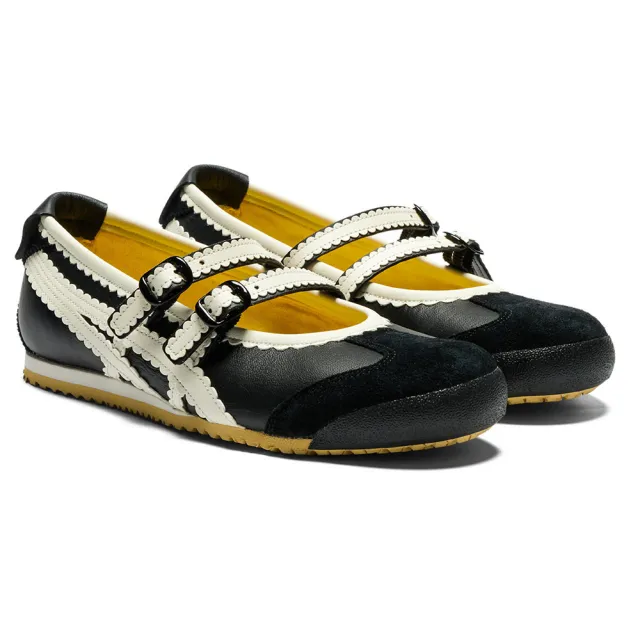 【Onitsuka Tiger】鬼塚虎 黑底白虎爪紋 MEXICO 66 TGRS 休閒鞋 (1182A678-001)