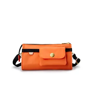 【satana】Soldier 長夾斜背包/多隔層斜肩包/防盜包(暖陽橙)