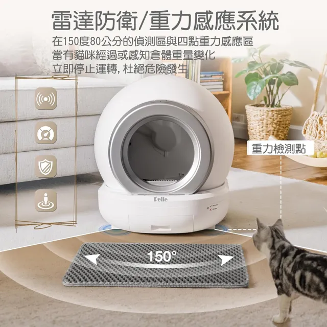 【Peile沛樂】65L小巨蛋 自動貓砂機 智能貓砂盆 BJ-PL01