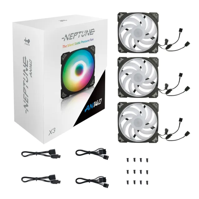 【InWin 迎廣】AN140 黑色 ARGB風扇 3顆裝組(AN系列)