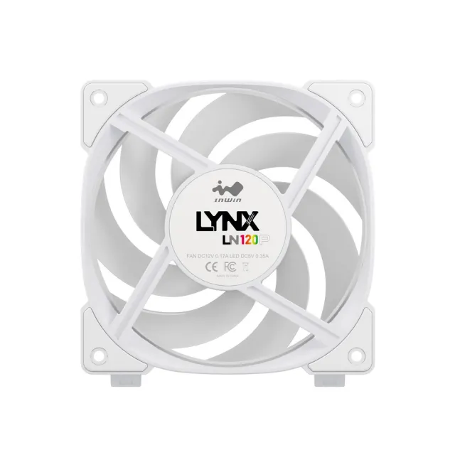 【InWin 迎廣】LYNX LN120P 白色 ARGB風扇 3顆裝組(LN系列)